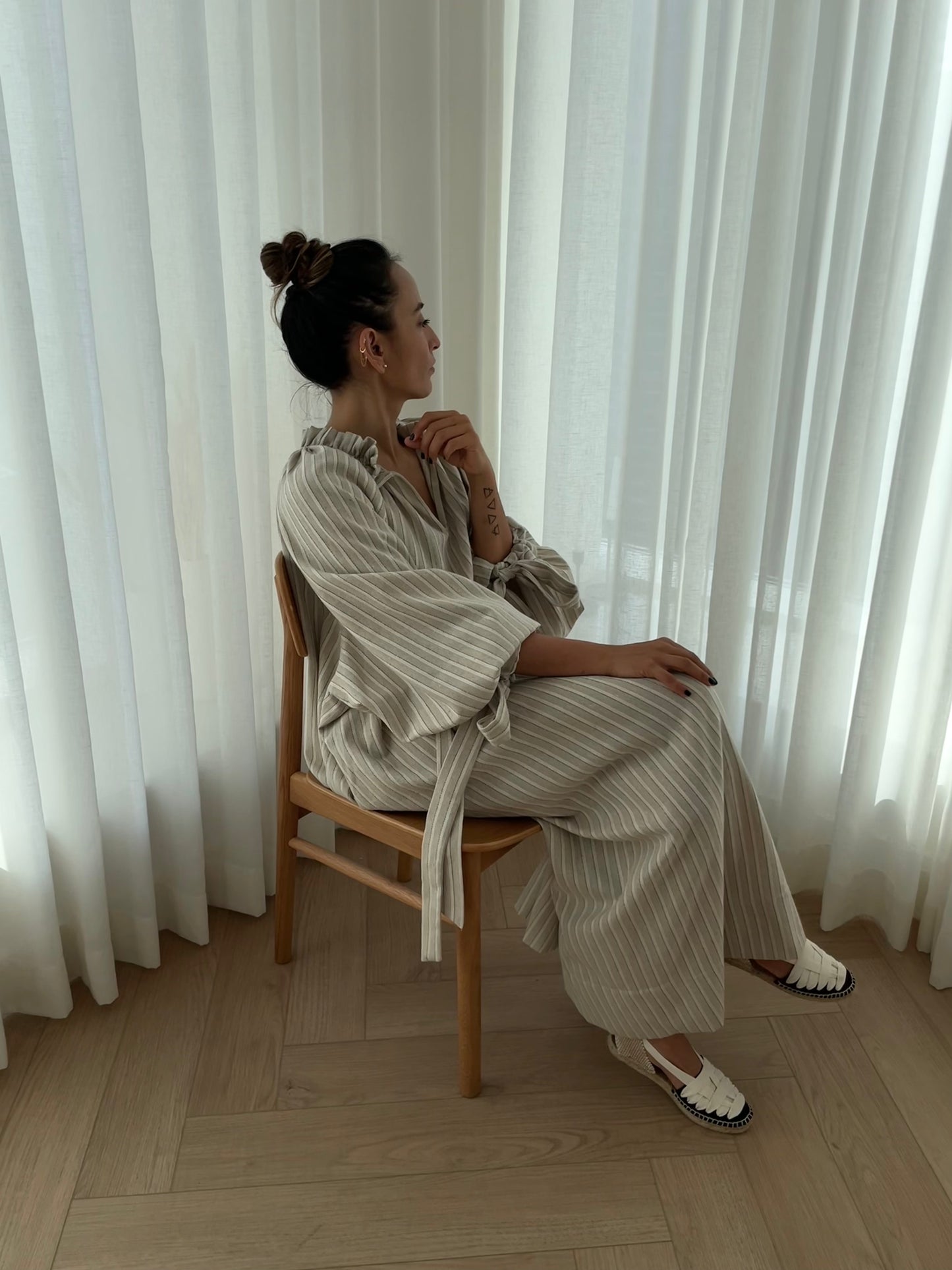 Lea Dress White Stripes