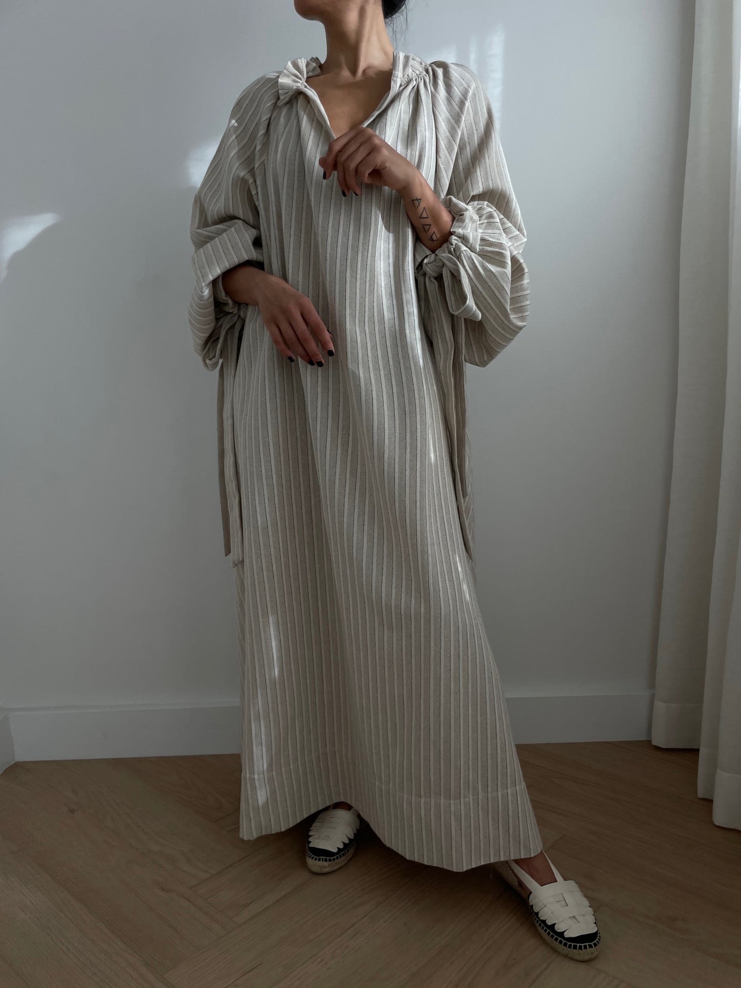 Lea Dress White Stripes