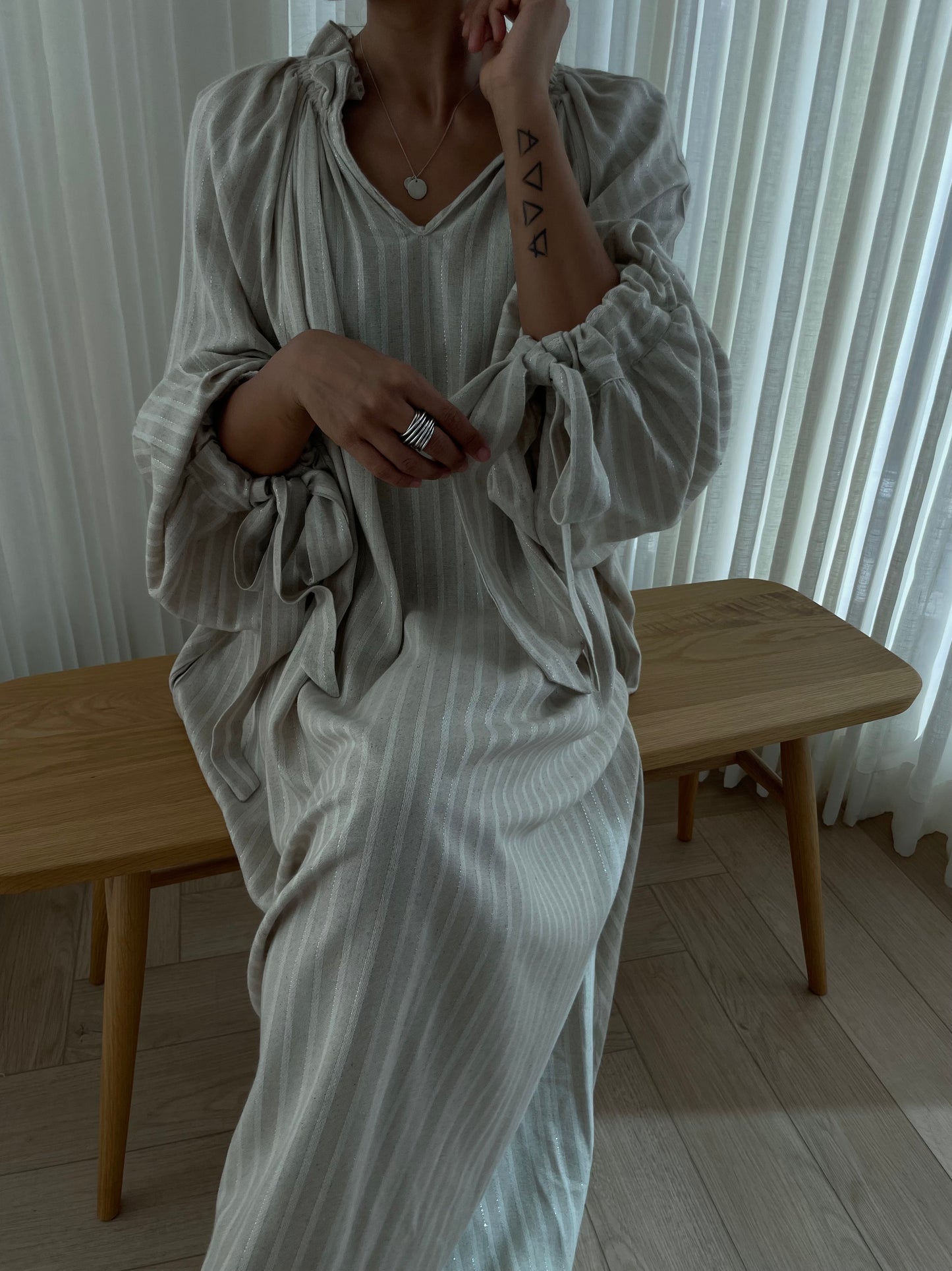 Lea Dress Silver Stripes